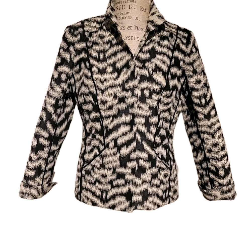 Lafayette 148 New York Overall Print Blazer Jacket Women's Size 8